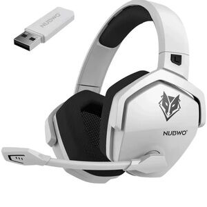 NUBWO White Gaming Headset with USB Adapter